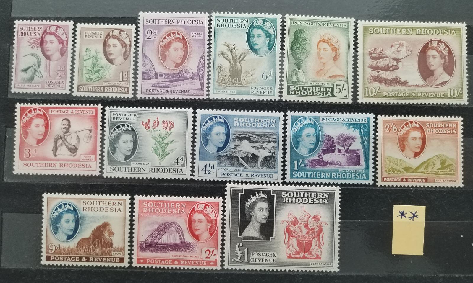 Jižní Rhodésie 1953 90£ Svěží definitiva královny Alžběty II.