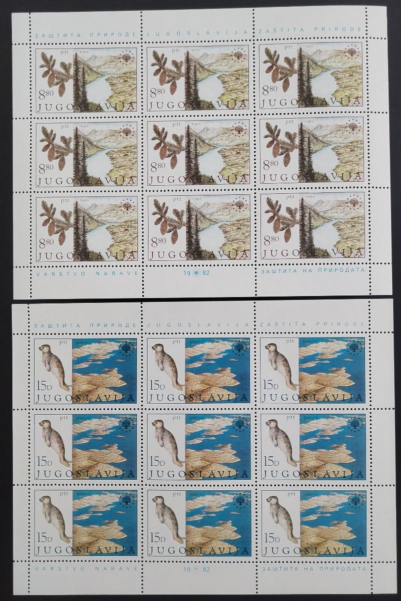 Jugoslávie 1983 Ochrana přírody - Květiny a fauna, Stromy