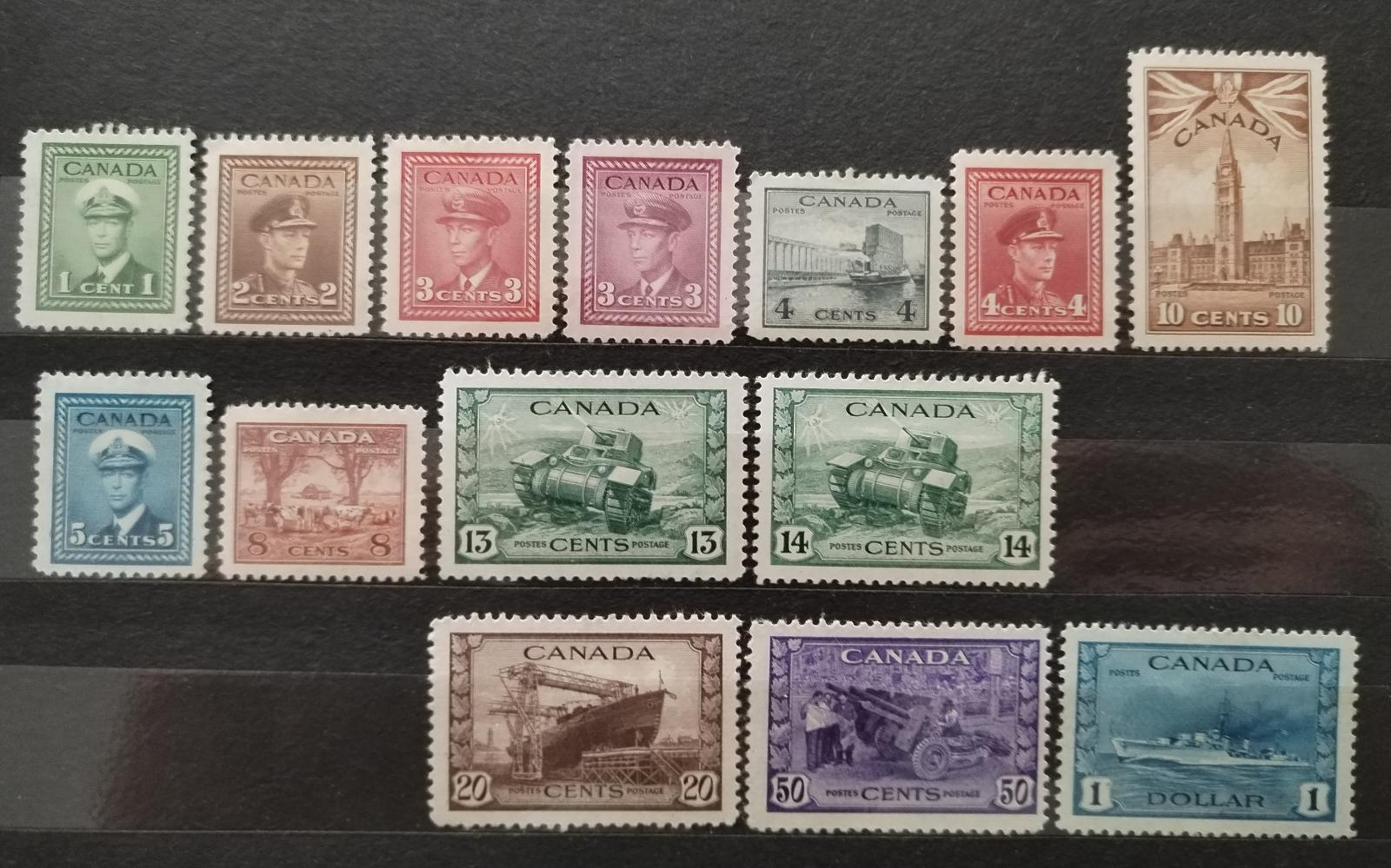 Kanada 1942 SG#375-8 150£ Komplet definitivy Jiřího VI.