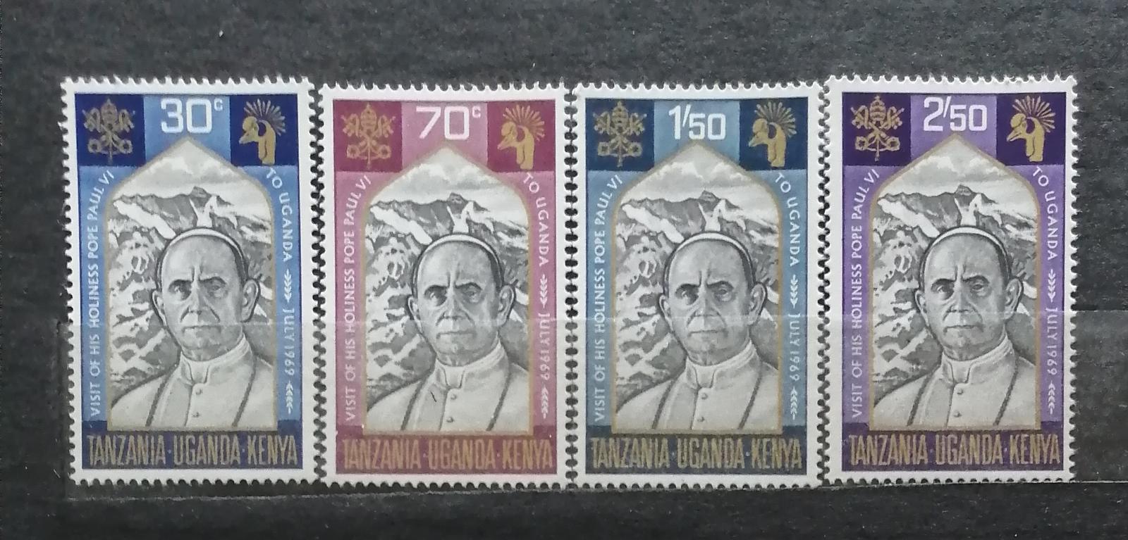 Keňa, Uganda & Tanzanie 1969 - komplet, návštěva papeže Pavla VI.