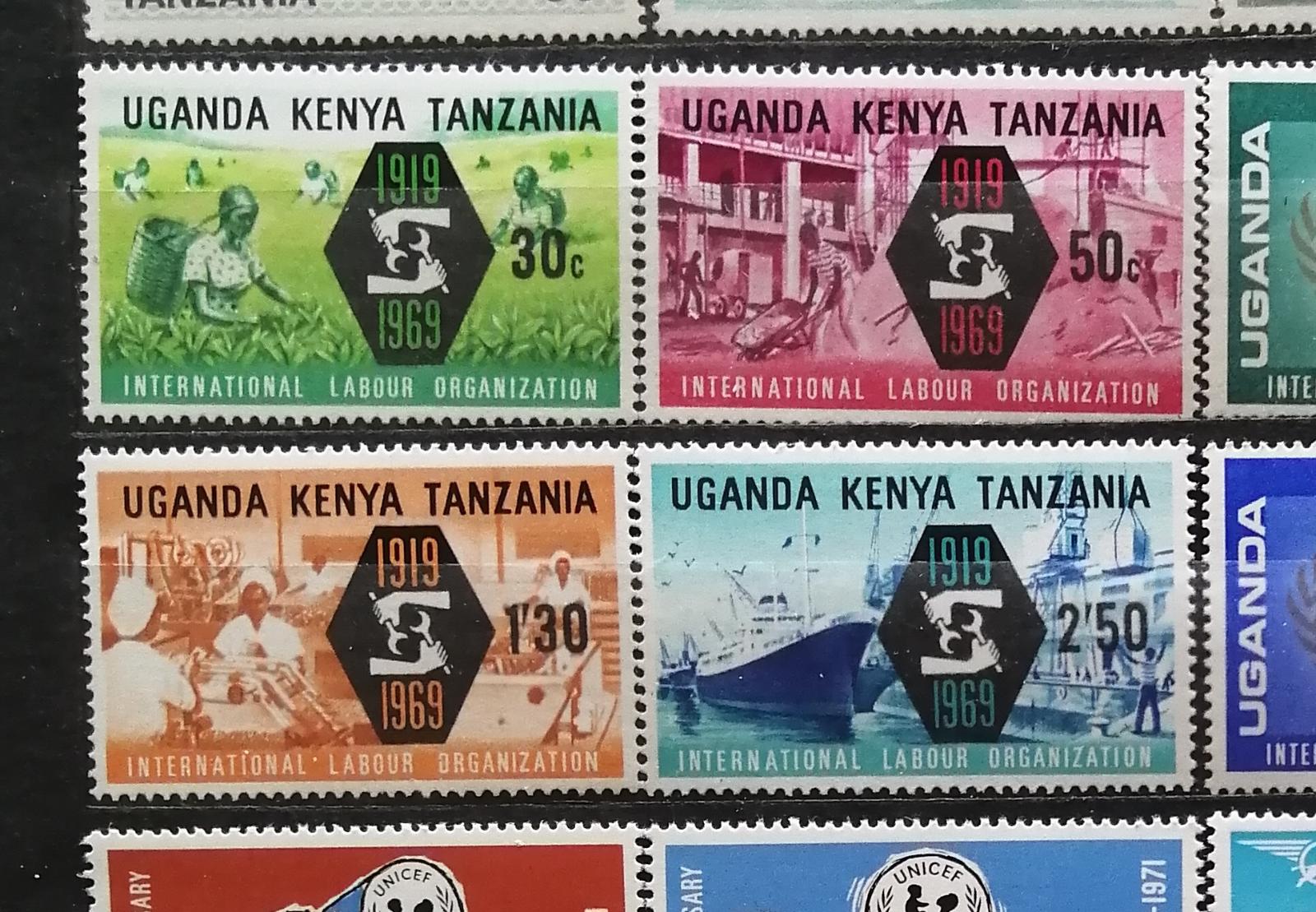 Keňa, Uganda & Tanzanie 1969 - komplet, výročí mezinárodních odborů