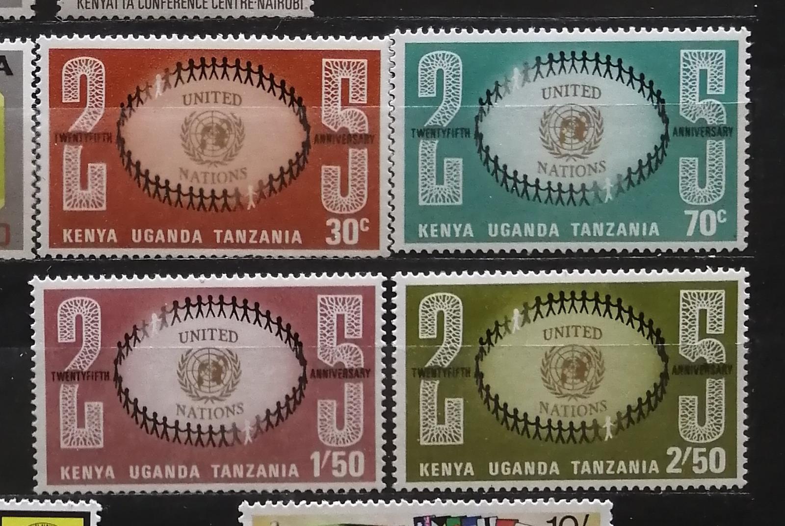 Keňa, Uganda & Tanzanie 1970 - komplet, výročí OSN, organizace