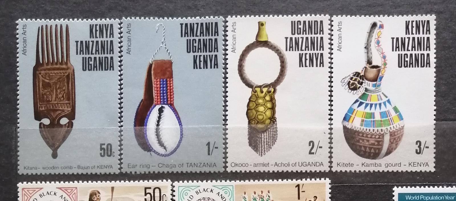 Keňa, Uganda & Tanzanie 1975 - komplet, artefakty a archeologie