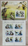 Komory 2009 Mi.1995-0+Bl.457 26€ Audubon a ornitologové, ptáci