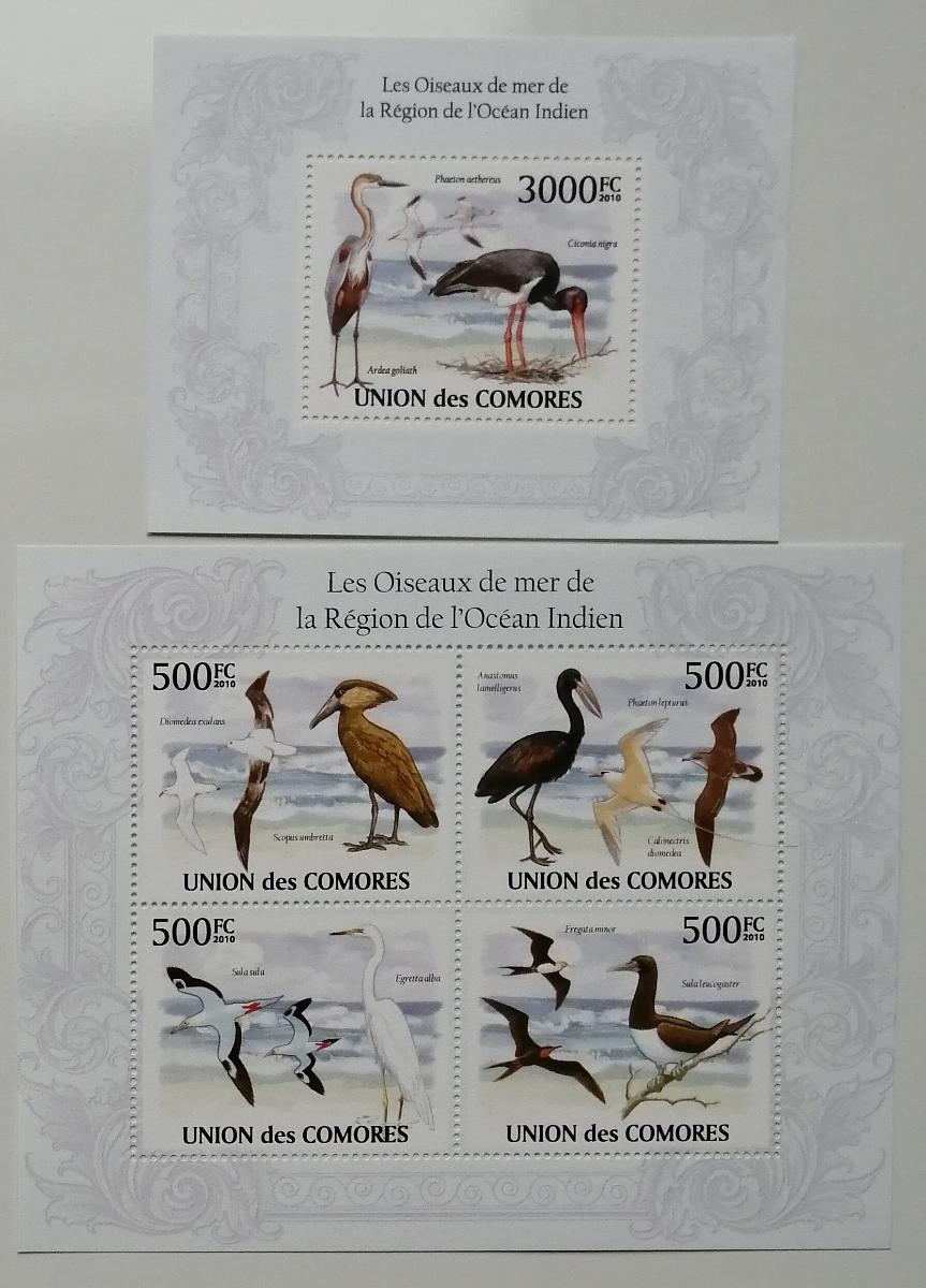Komory 2009 Mi.2697-0+Bl.575 24€ Ptáci Indického oceánu, fauna