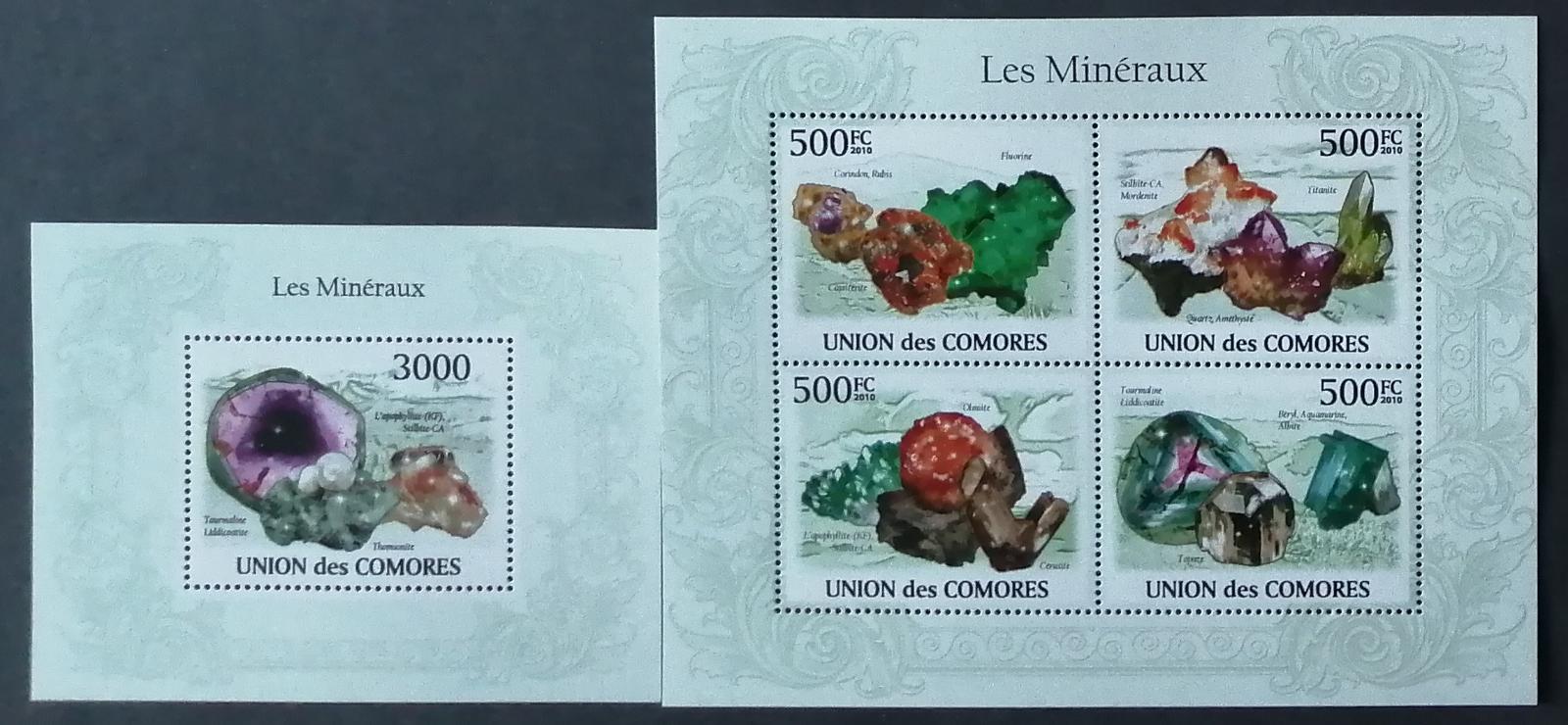 Komory 2010 24€ Minerály a nerosty ostrovů