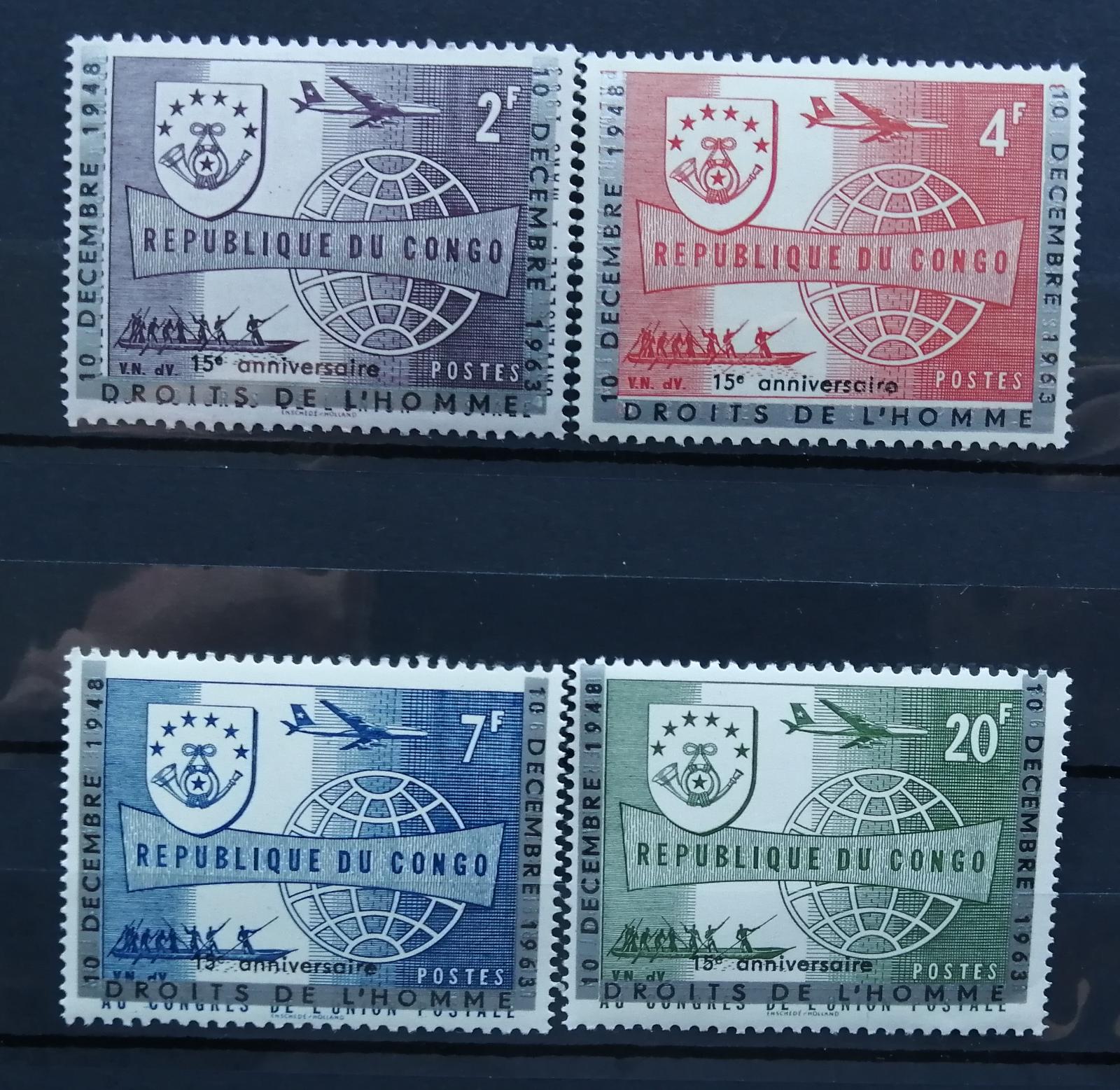 Kongo 1963 Mi.104-7 2,2€ Účast země na poštovním kongresu, letadla