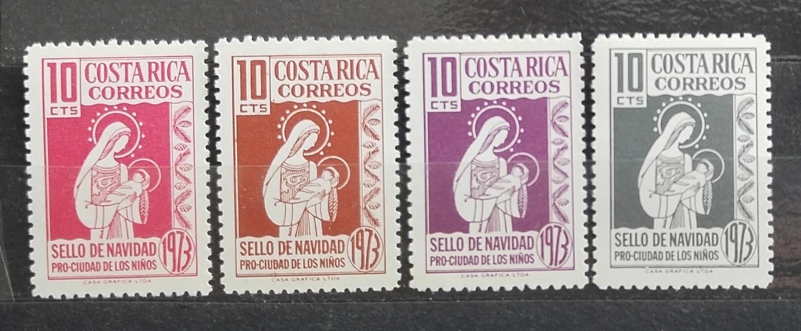 Kostarika 1973 Vánoční známky, Madonna s Ježíškem, Vánoce