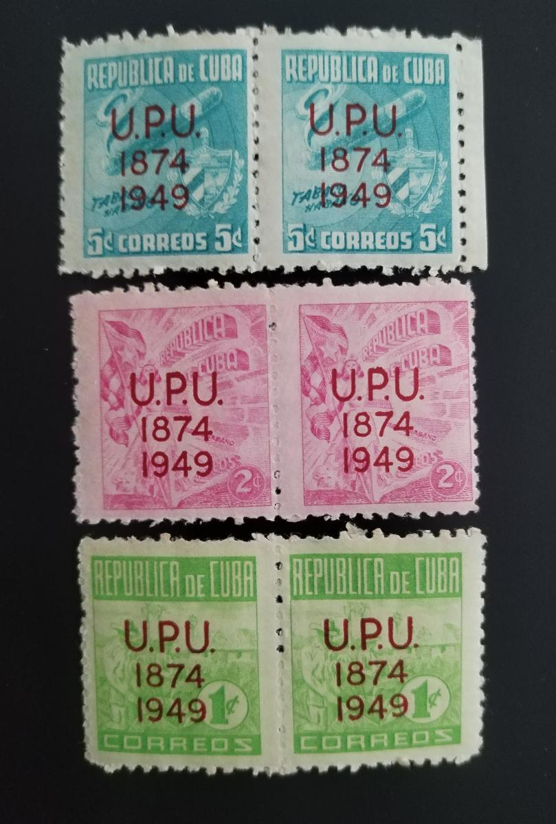 Kuba 1949 Výročí Světové poštovní unie (zelená - vada)