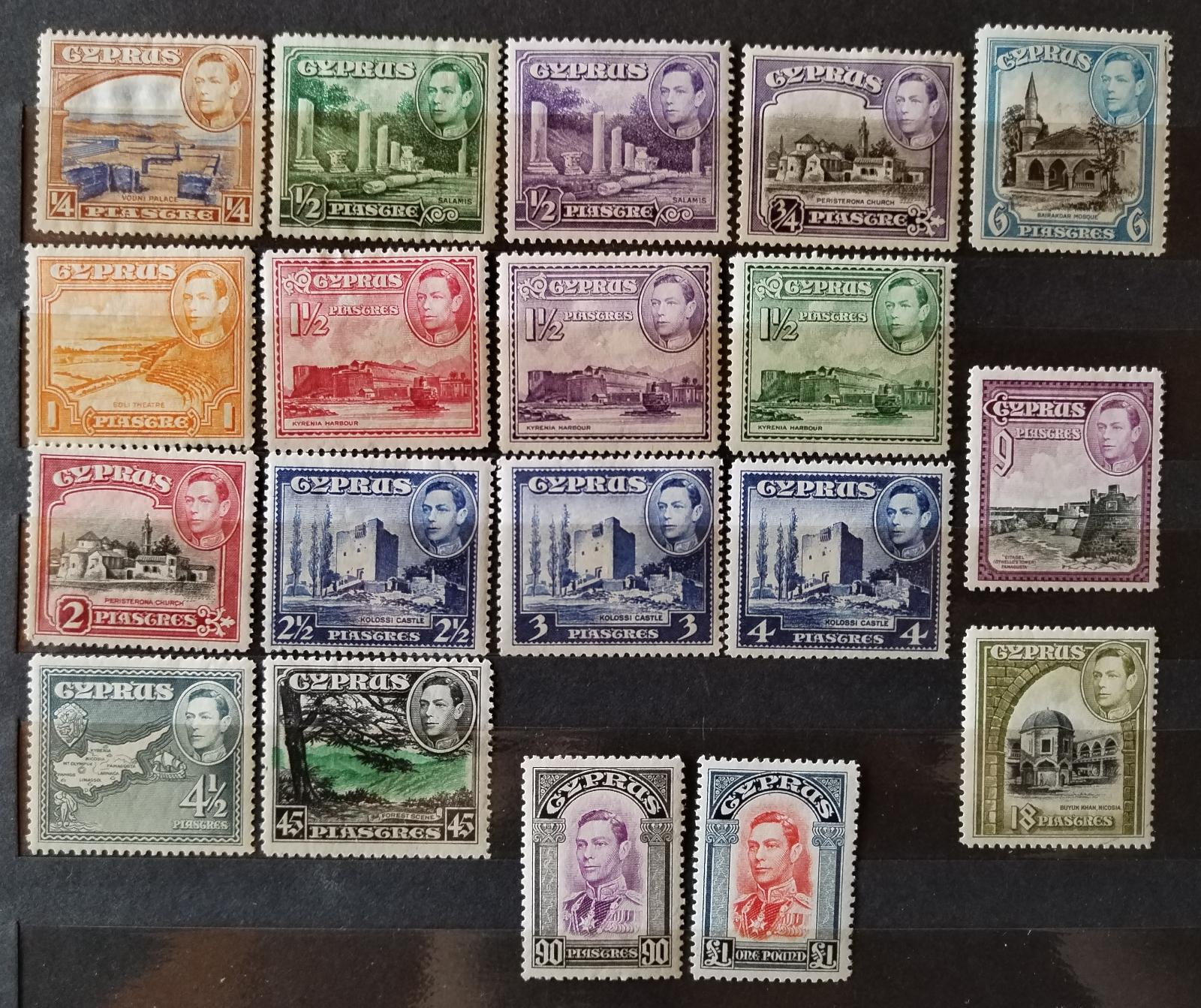 Kypr 1938-1 SG151-3 250£ Definitiva ostrova Jiřího VI.