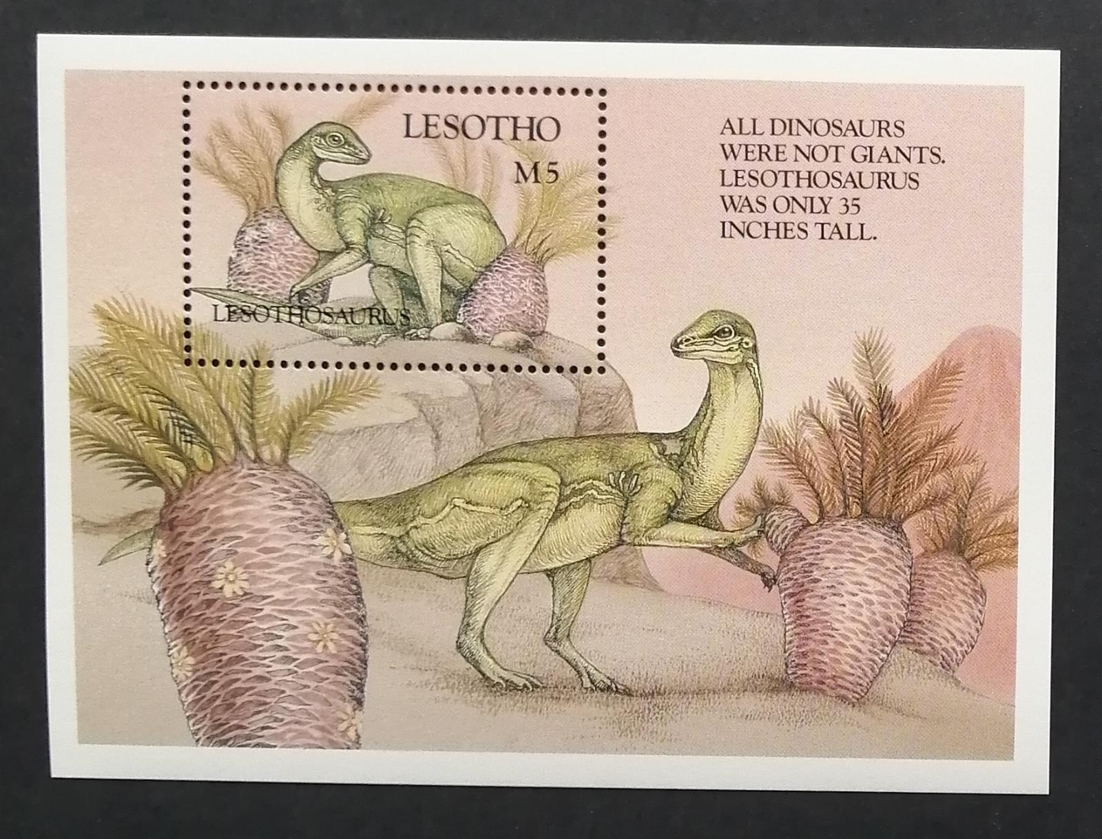 Lesotho 1992 Bl.90 7,5€ Lesothosaurus, dinosauři a pravěká fauna