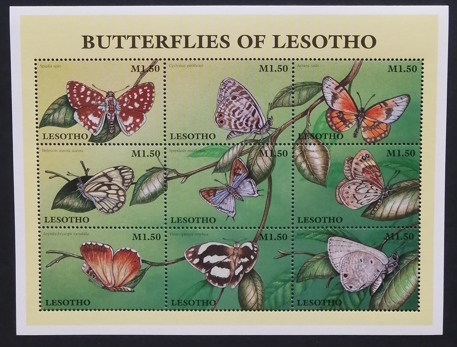 Lesotho 1997 Mi.1219-7 7,5€ Motýli Jižní Afriky, hmyz