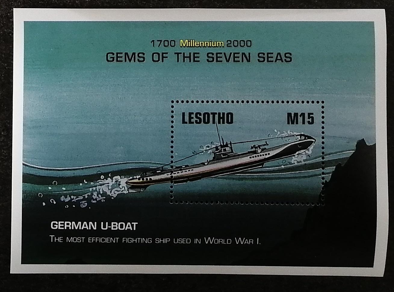 Lesotho 1999 Bl.159 6€ Německá ponorky U-Boat, Lodě