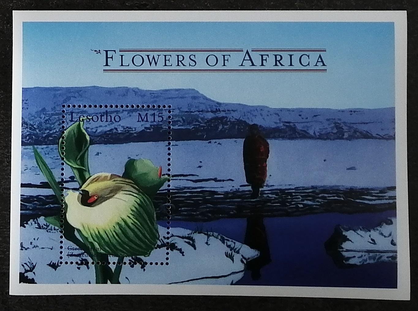 Lesotho 2000 Bl.167 5,5€ Africké květiny - Zantedeschia aethiopica