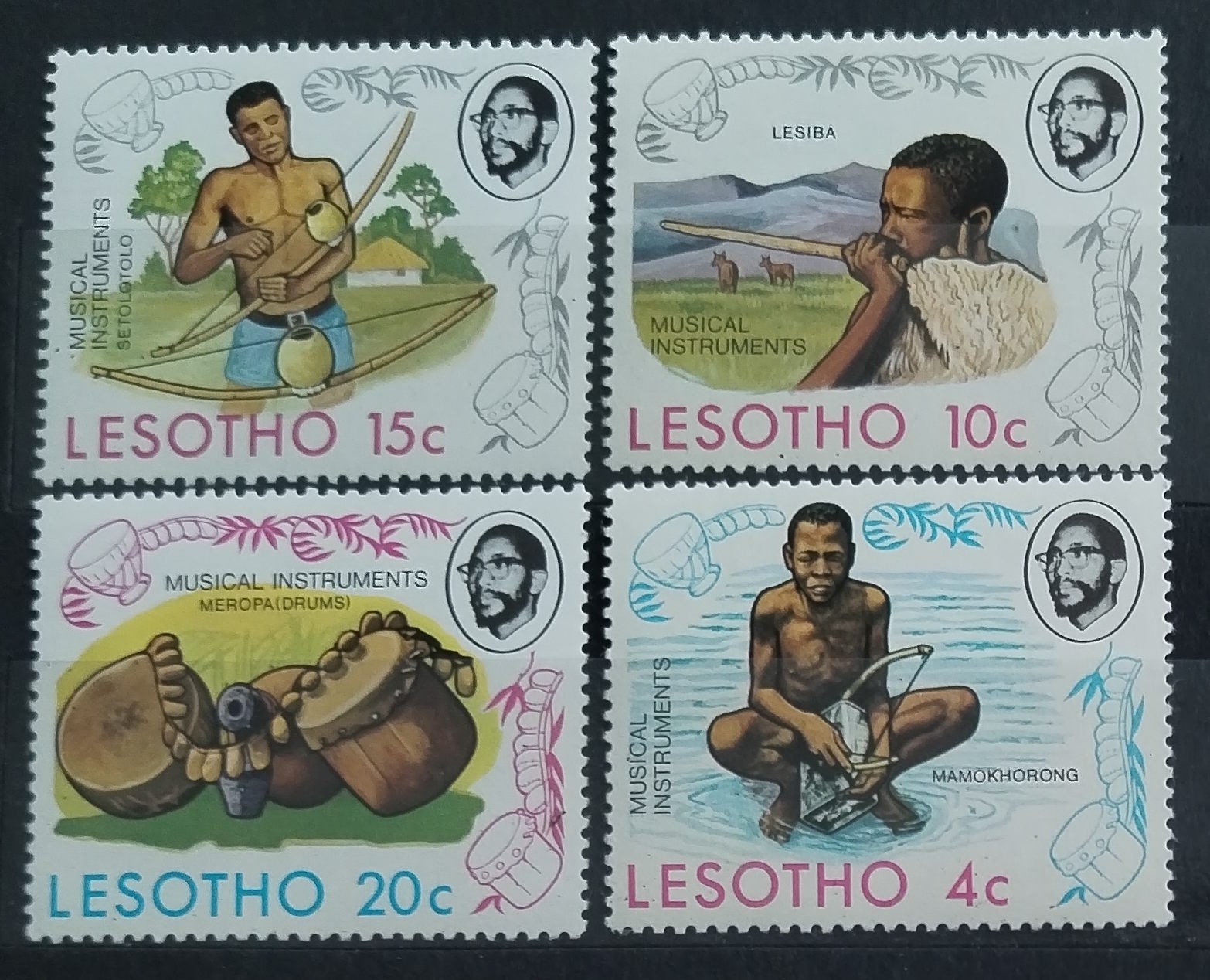 Lesotho 1975 Tradiční hudební nástroje