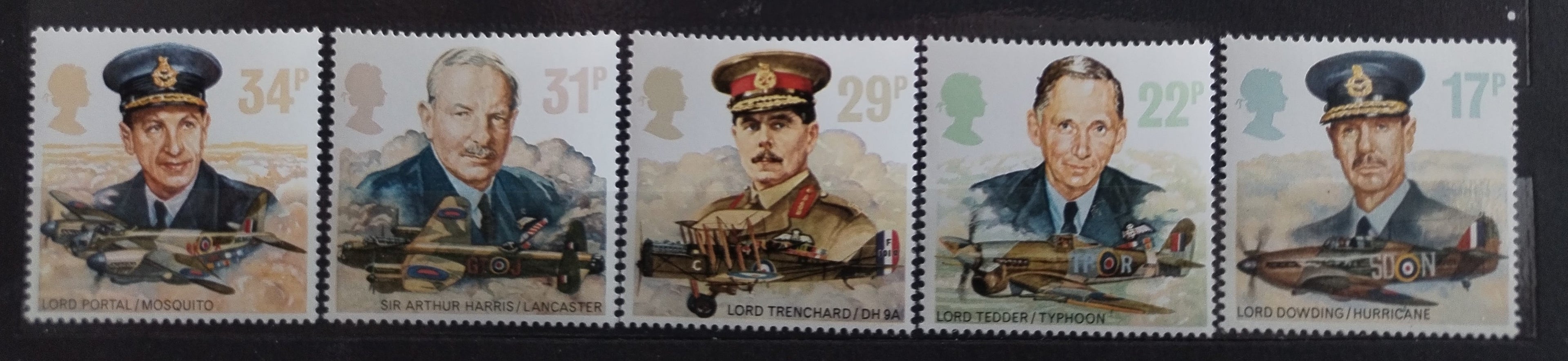 Velká Británie 1986 Výročí RAF, Letadla a stíhačky