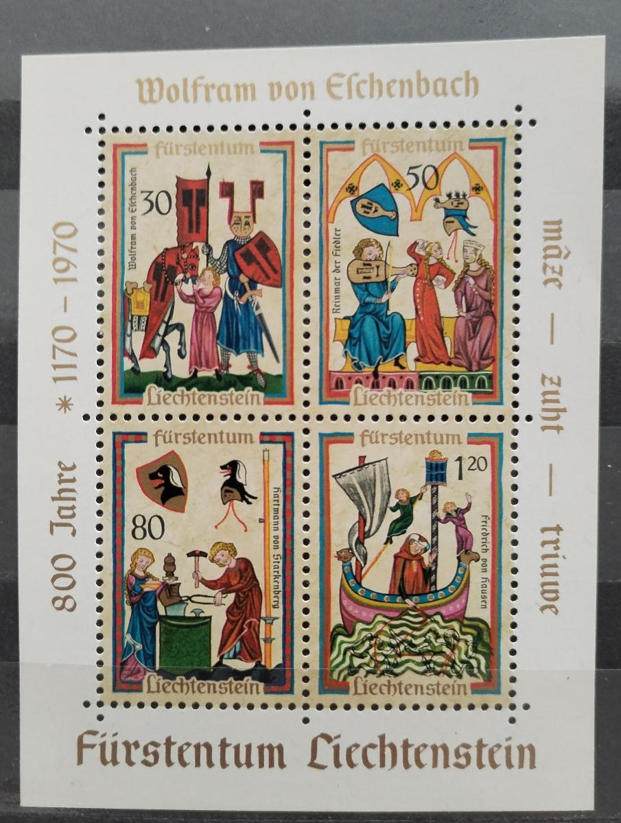 Lichtenštejsko 1970 Středověké umění, Koně a iluminace