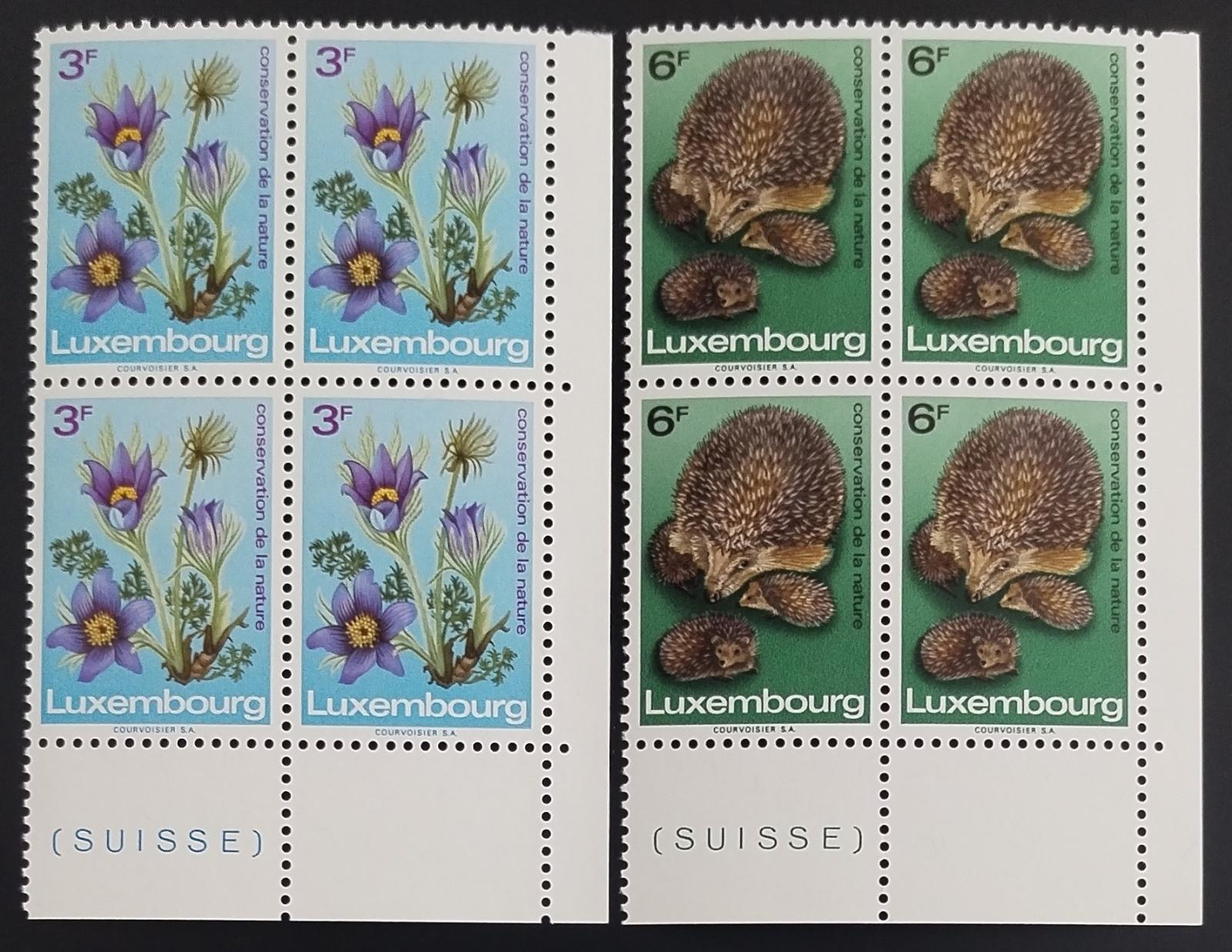 Lucembursko 1970 Ochrana přírody, Ježci a koniklece, Flora a fauna 4x