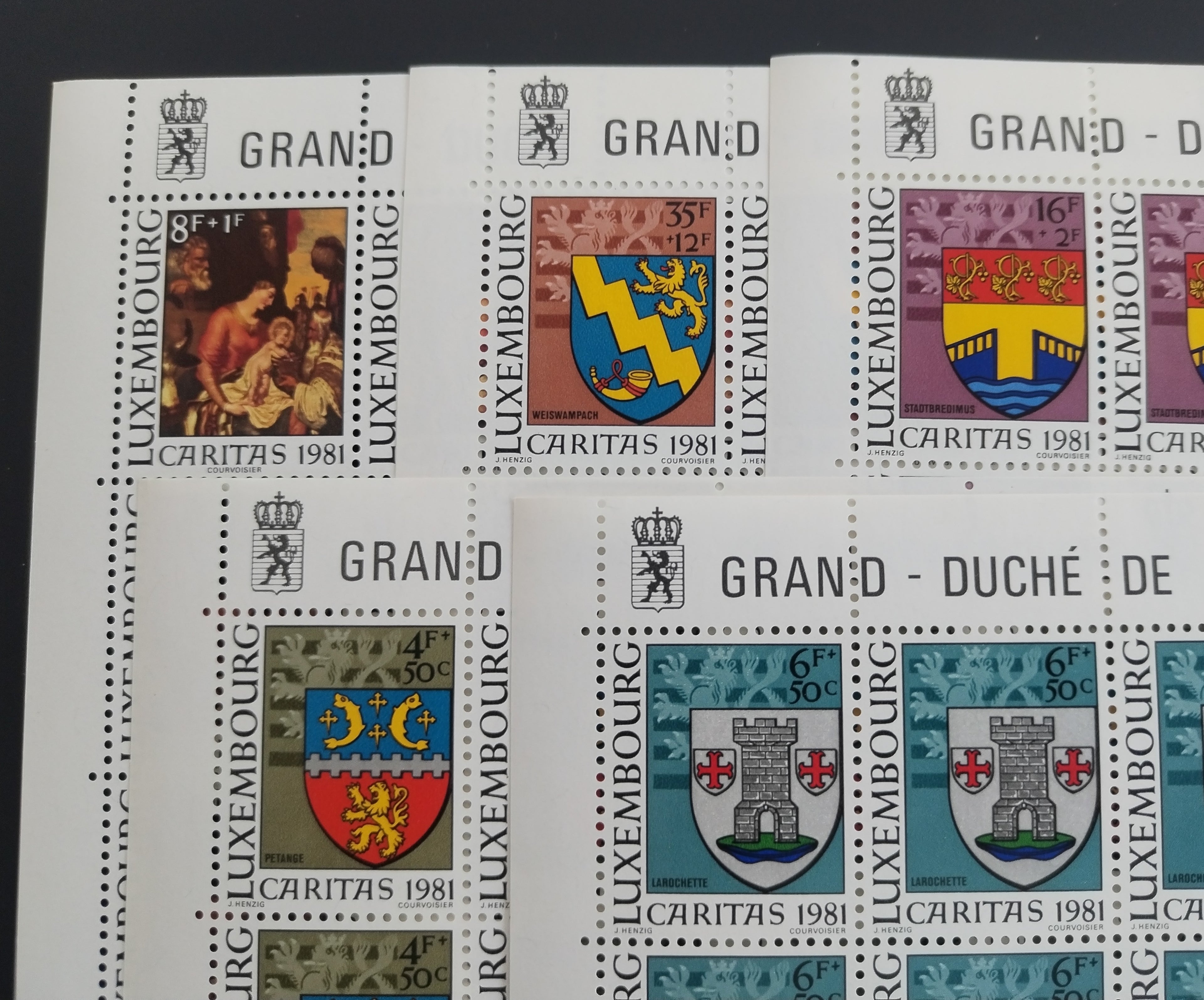 Lucembursko 1981 Charita a erby v arších