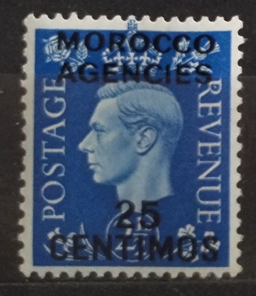 Britská pošta v Maroku 1937 Přetisky španělské měny - 25c