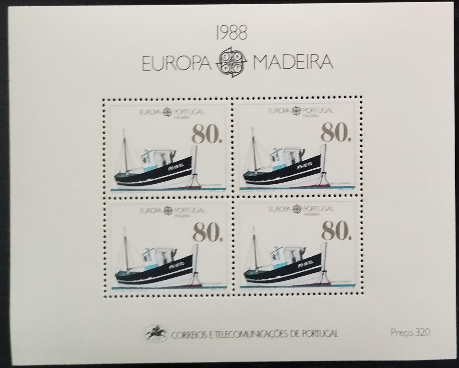 Madeira 1988 EUROPA vydání - ostrovní dopravní prostředky, Lodě