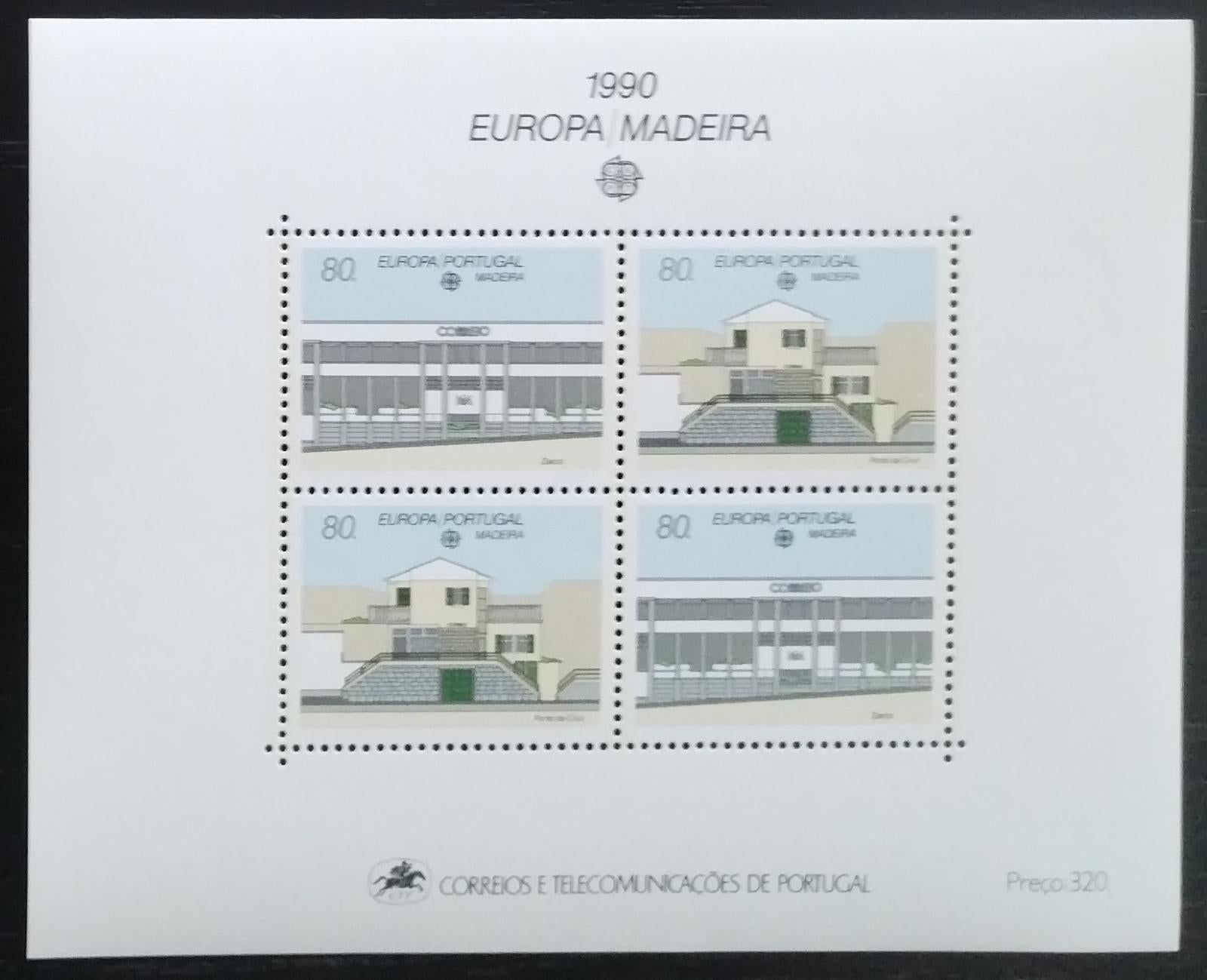 Madeira 1990 EUROPA vydání - ostrovní poštovní budovy a stavby