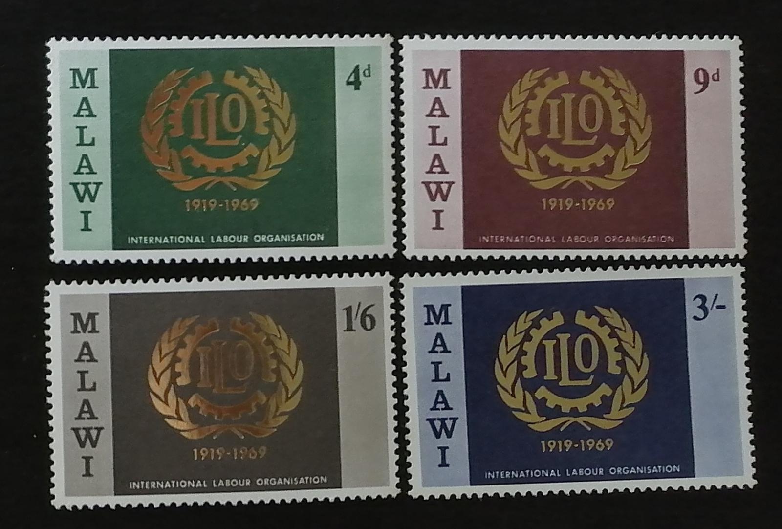 Malawi 1969 Výročí mezinárodních odborů, zlatá folie