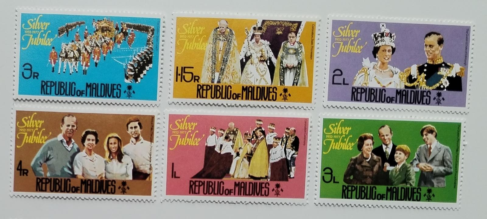 Maledivy 1977 5,5€ Výročí vlády královny Alžběty II. P=14