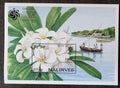 Maledivy 1990 Bl.173 5€ EXPO Osaka, Květiny a flora Asie, Plumeria o.
