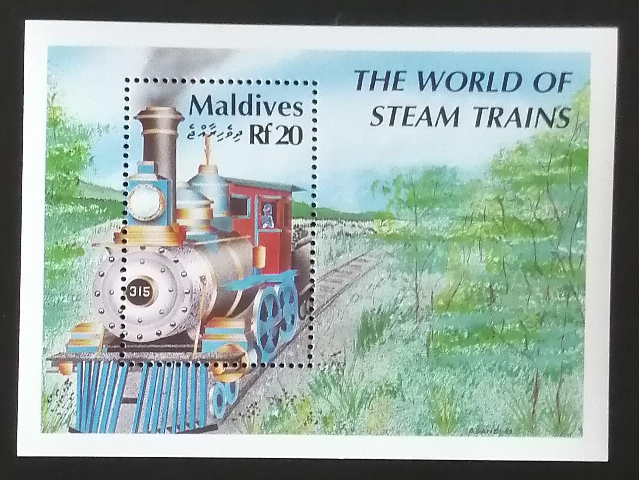 Maledivy 1990 Bl.179 8,5€ Parní vlaky Ameriky, Typ Standard 315