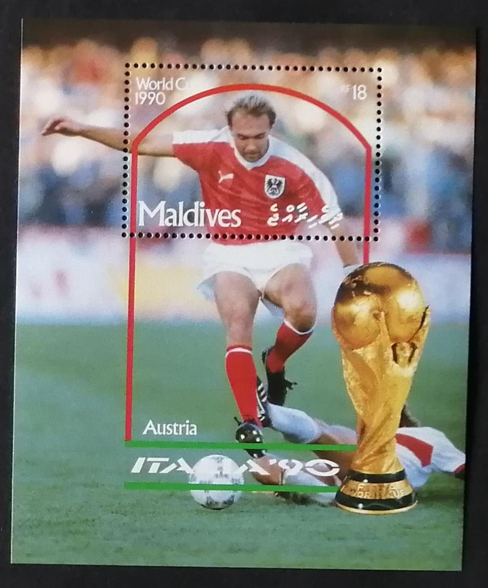 Maledivy 1990 Bl.181 5€ Mistrovství ve fotbale Itálie