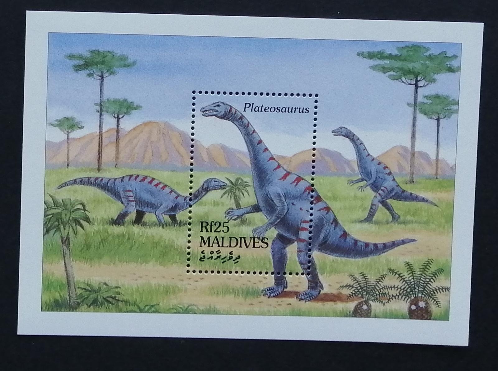 Maledivy 1994 Bl.309 6€ Pravěká fauna, dinosauři, plateosaurus