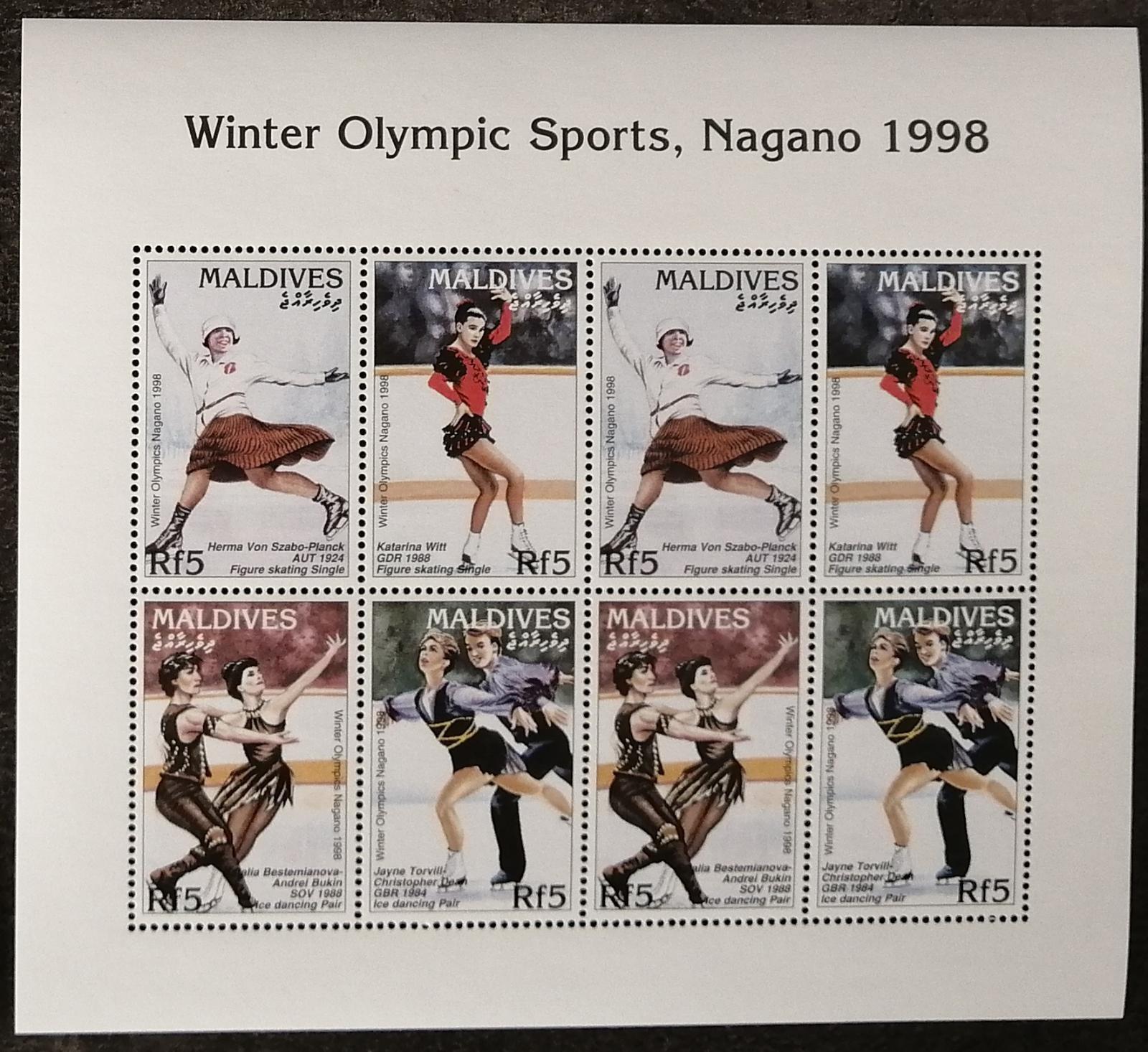 Maledivy 1997 8€ Olympijské hry Nagano, Sport a krasobruslení