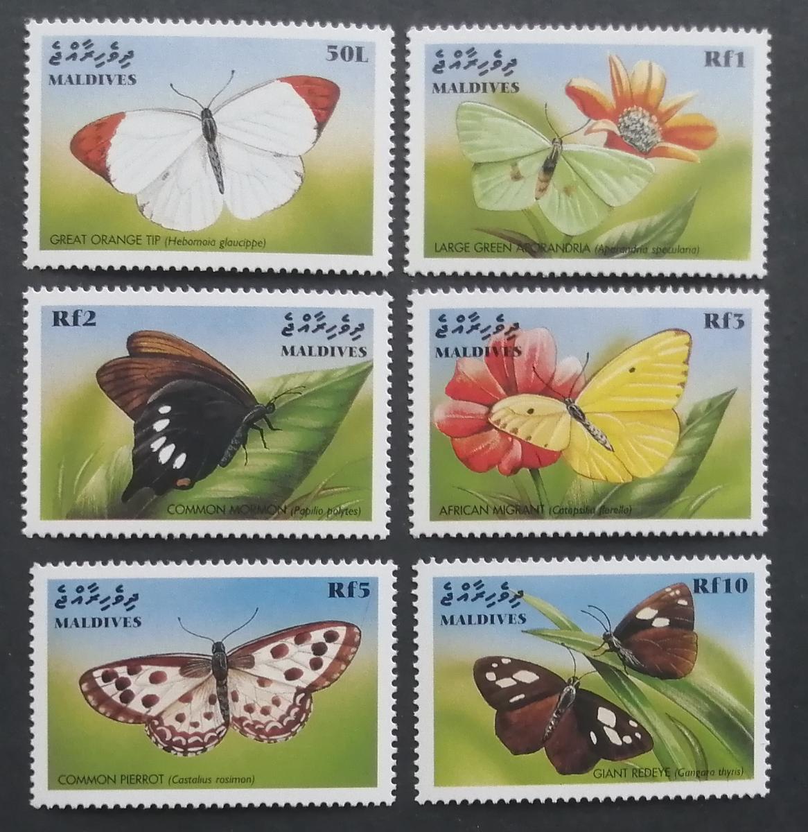 Maledivy 1999 Mi.3225-0 Motýli ostrovů, fauna a hmyz, květiny