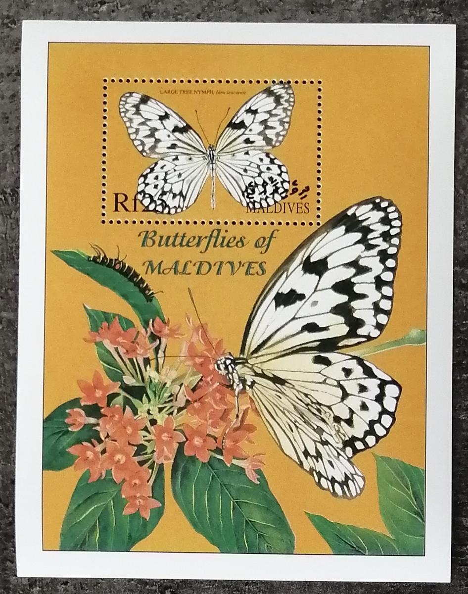 Maledivy 2000 Bl.442 6,5€ Motýli ostrovů, Idea leuconoe