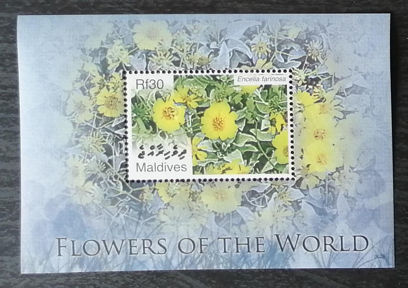 Maledivy 2007 Bl.611 5€ Flora a květiny Asie, Encelia farinosa