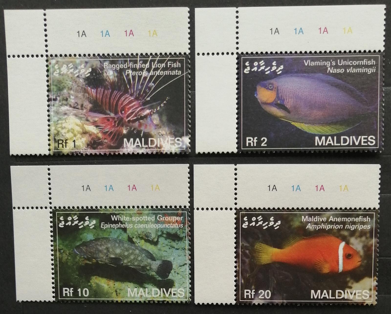 Maledivy 2007 Mi.4551-4 5,5€ Ostrovní ryby, perutýn, klaun, muréna