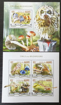 Maledivy 2014 Mi.5440-3+Bl.751 20€ Sovy a houby, ptáci a flora