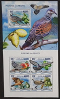 Maledivy 2014 Mi.5445-8+Bl.752 17,5€ Holubi, hrdličky a ovoce ostrovů