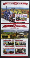Maledivy 2015 Mi.5500-3+Bl.763 20€ Historie dopravy, první lokomotivy