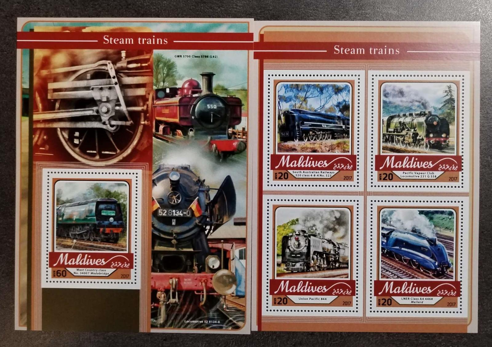 Maledivy 2017 17,5€ Parní lokomotivy a historické vlaky světa