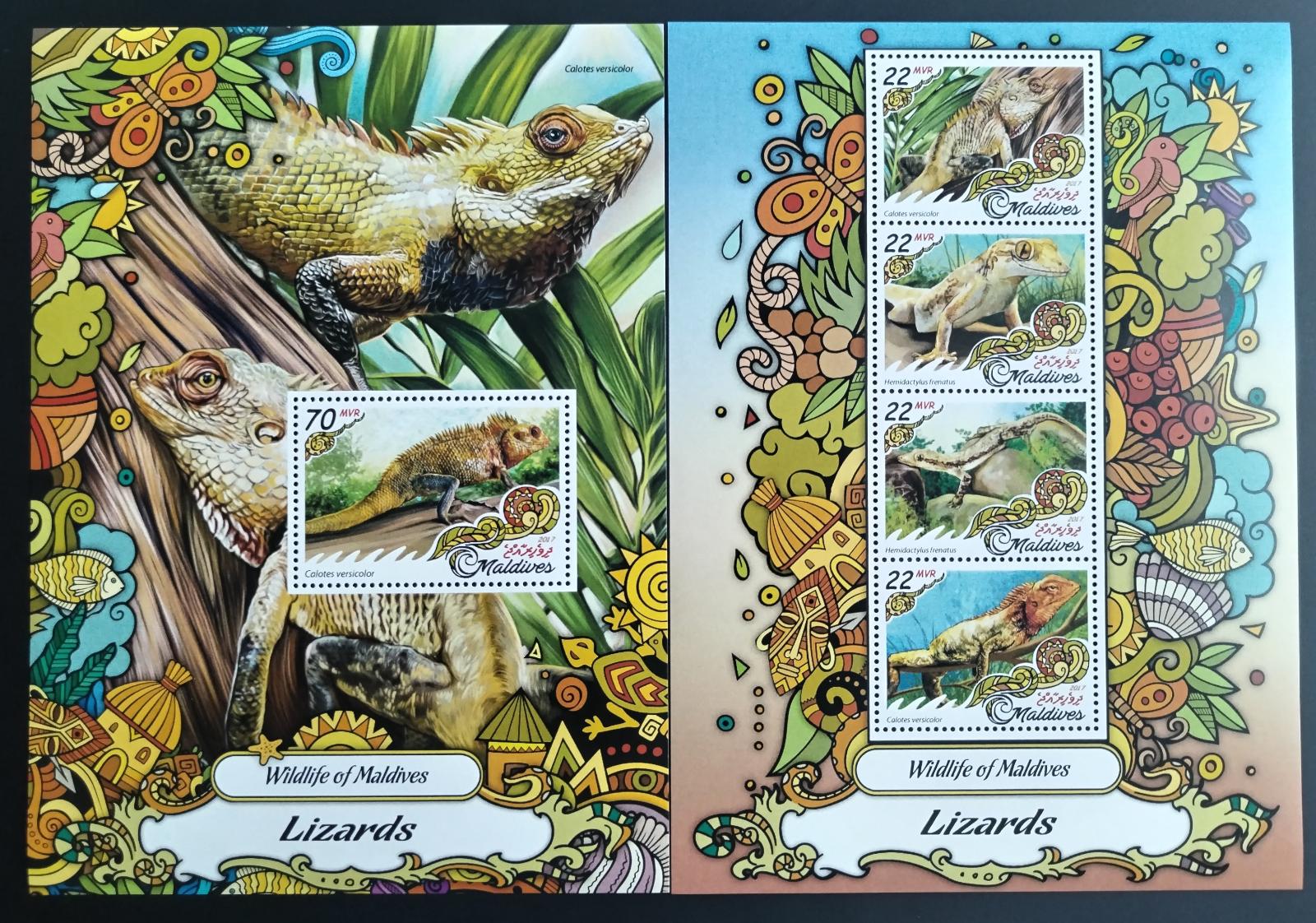 Maledivy 2017 Fauna ostrovů: Ještěrky a plazi