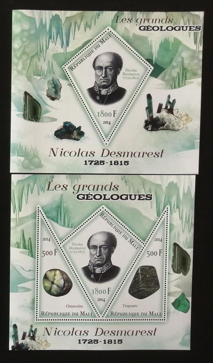 Mali 2014 Slavní geologové, minerály a horniny - N. Desmarest