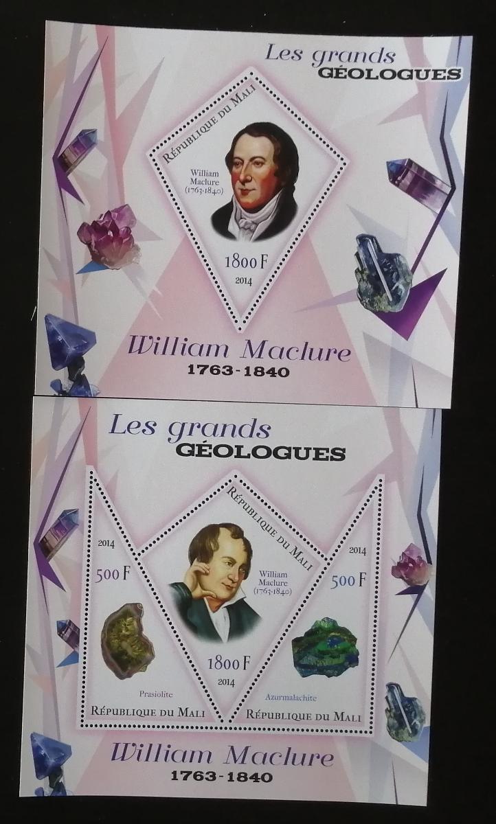 Mali 2014 Slavní geologové, minerály a horniny - W. Maclure