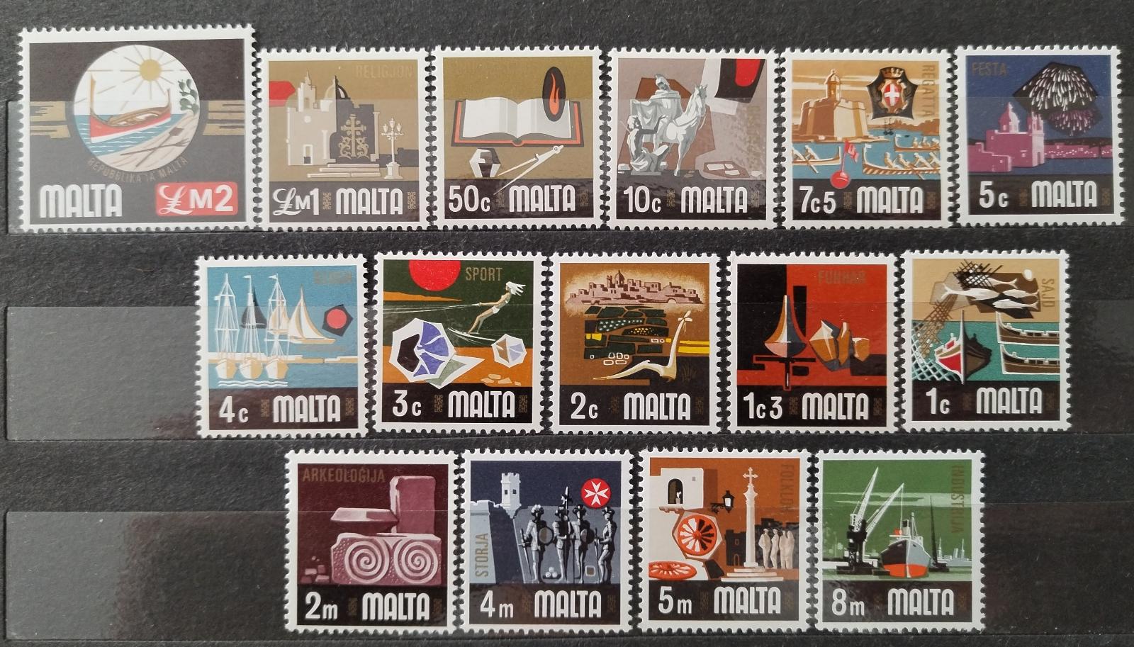 Malta 1973 Definitiva: Ostrovní výjevy a symboly