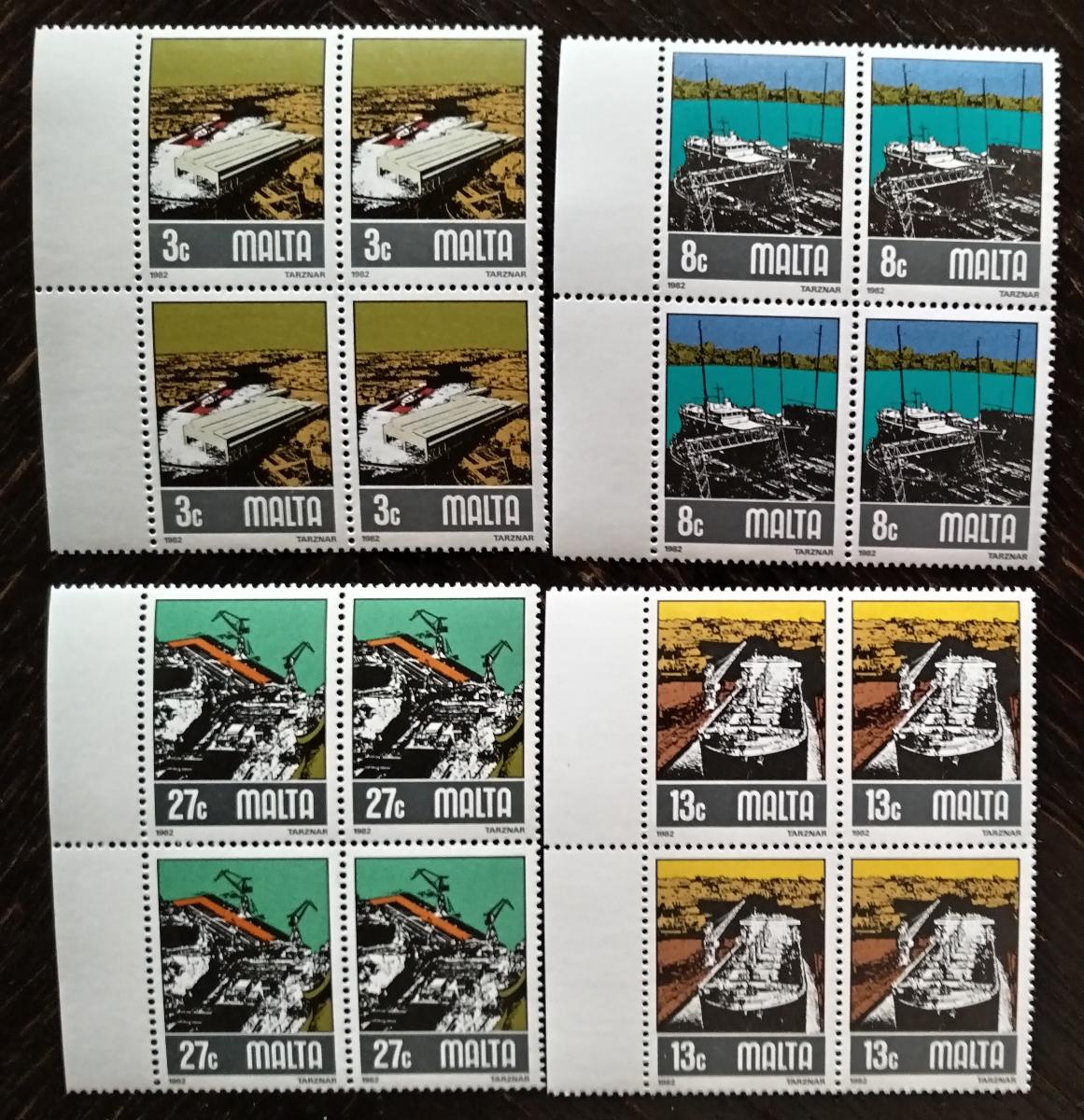 Malta 1981 +12€ Lodní průmysl, Lodě ČTYŘBLOKY