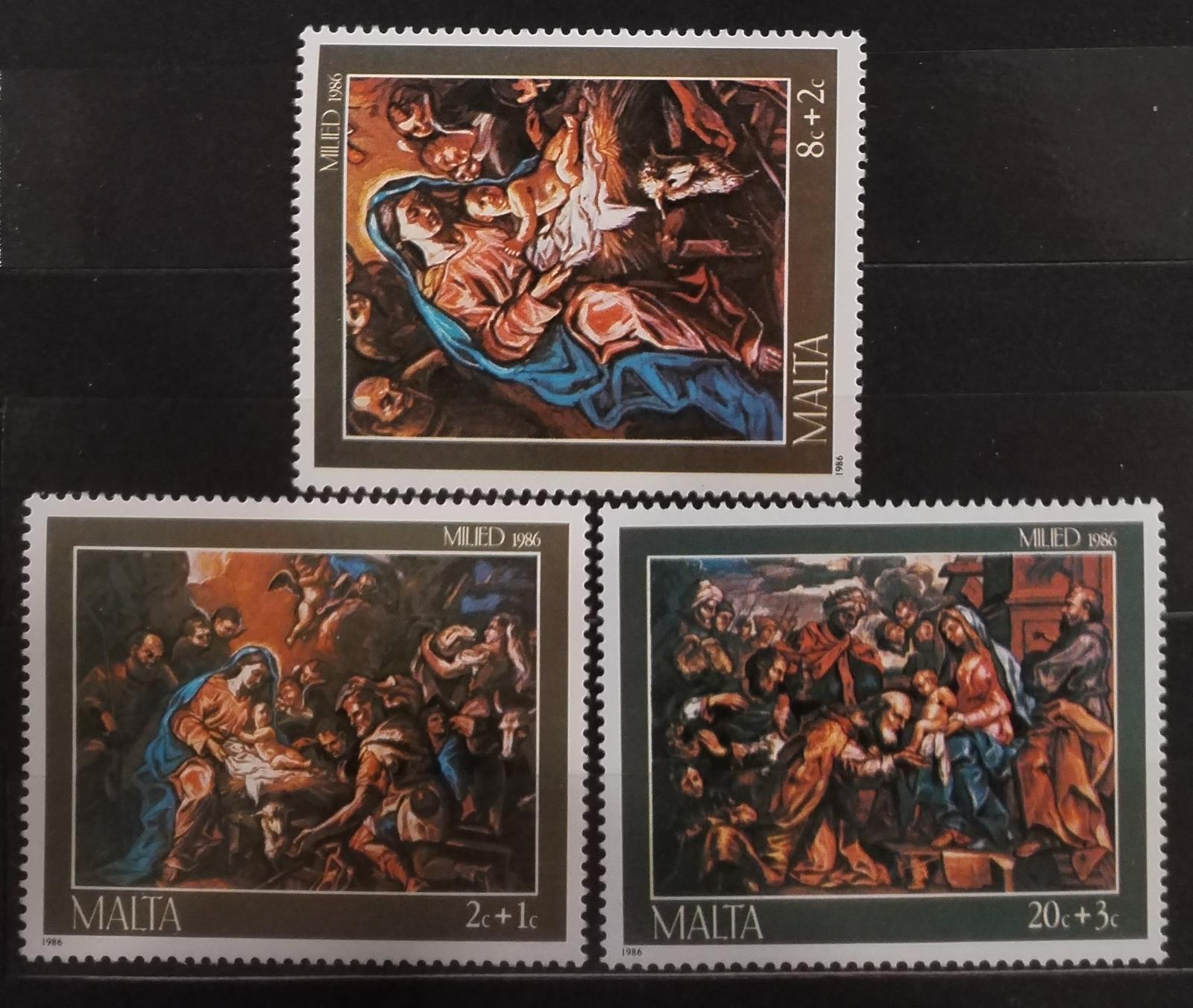 Malta 1986 7€ Vánoce a umění, Svatá rodina a Ježíšek