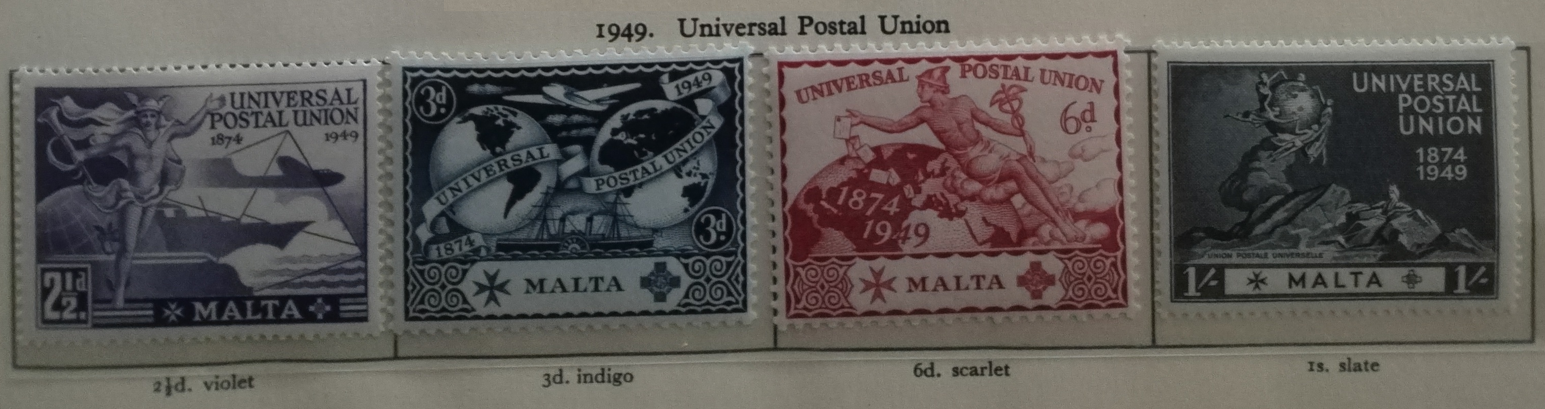 Malta 1949 Výročí Světové poštovní unie, UPU