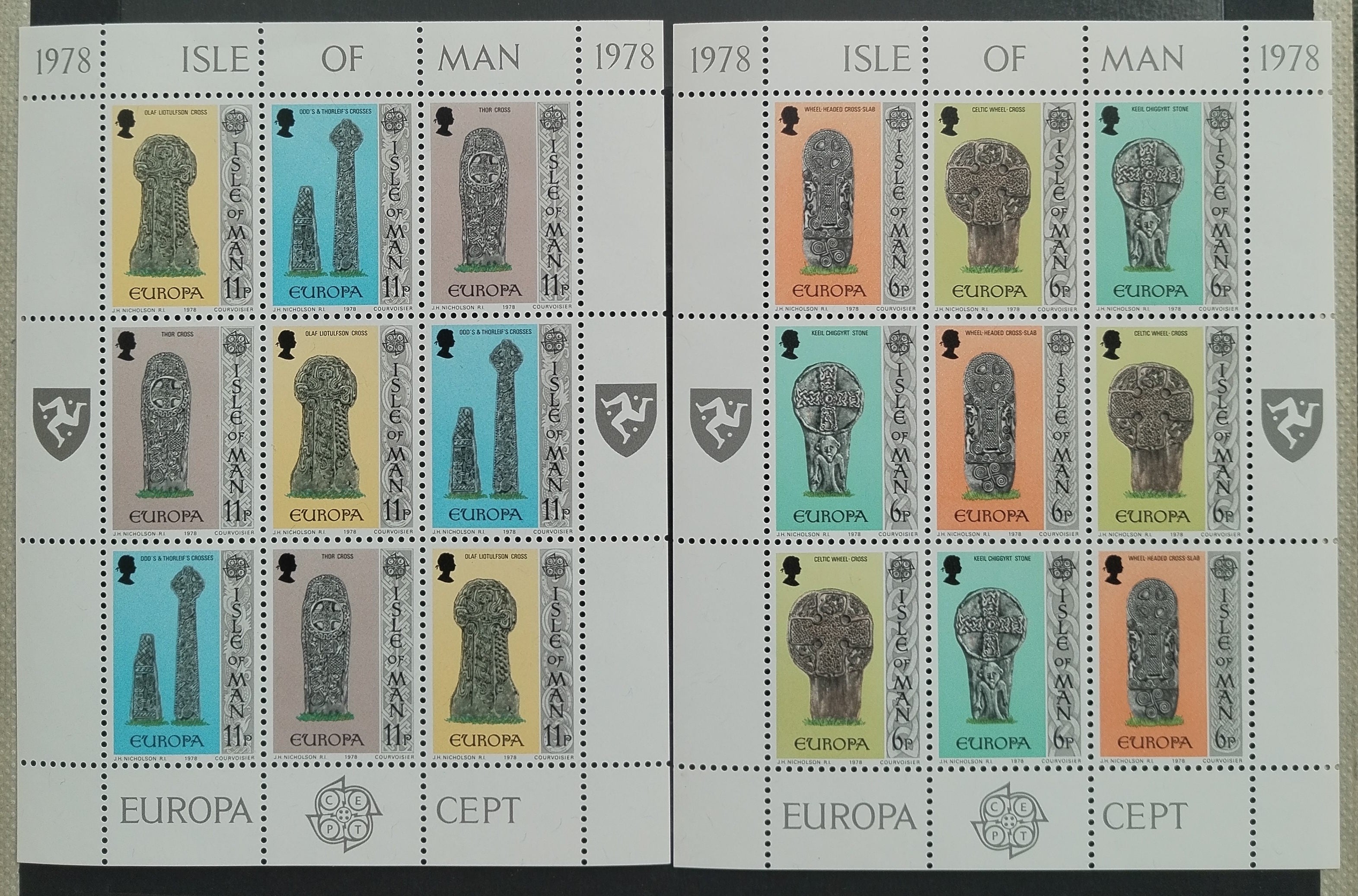 Ostrov Man 1976 EUROPA, Keltské kříže v arších