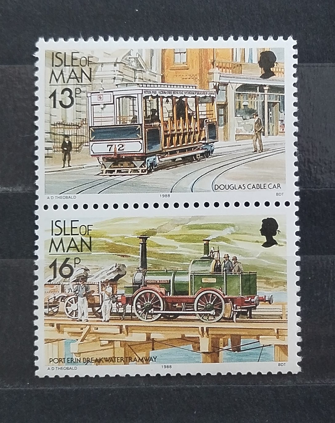 Ostrov Man 1988 Tramvaje a vlaky, cívkové hodnoty
